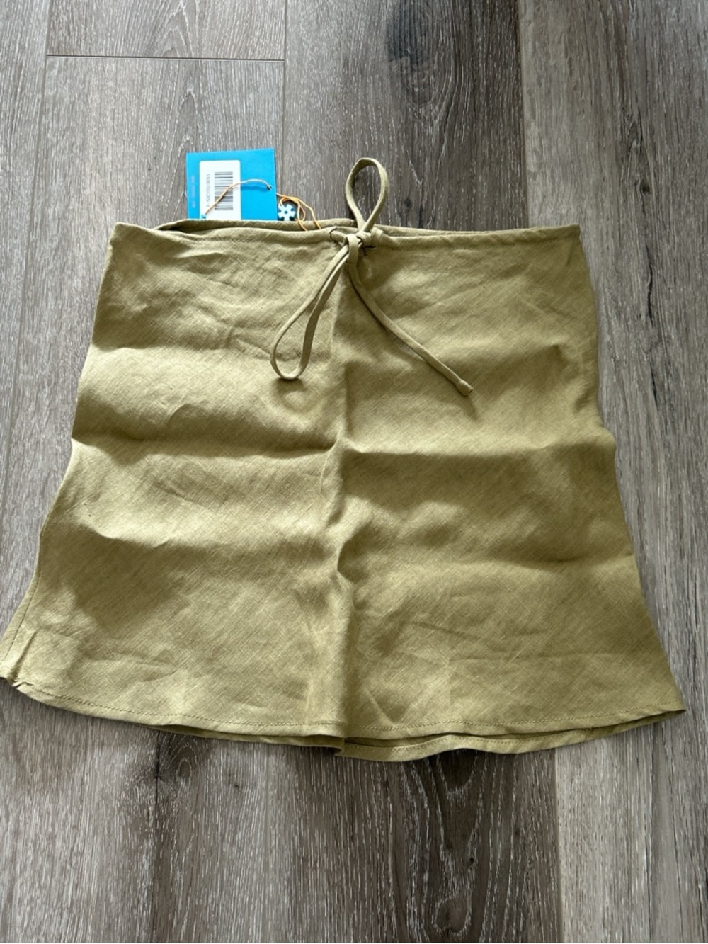 Verge Girl Moss Green Linen Mini Skirt Size AU 4 NWT